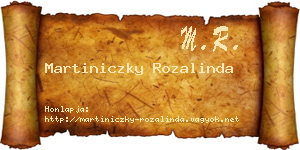 Martiniczky Rozalinda névjegykártya